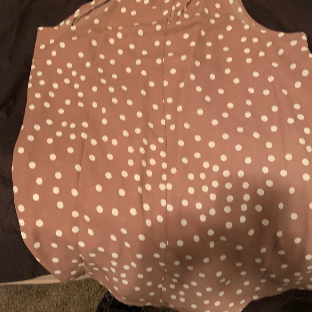 Brown w/white polka dots torrid shirt, size 0